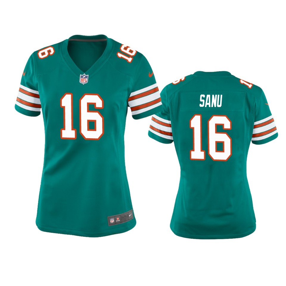 women mohamed sanu dolphins throwback game aqua jersey
