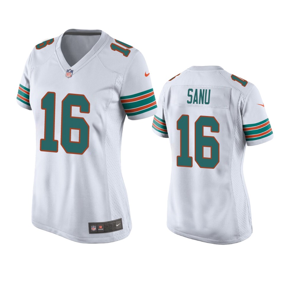 women mohamed sanu dolphins throwback game white jersey