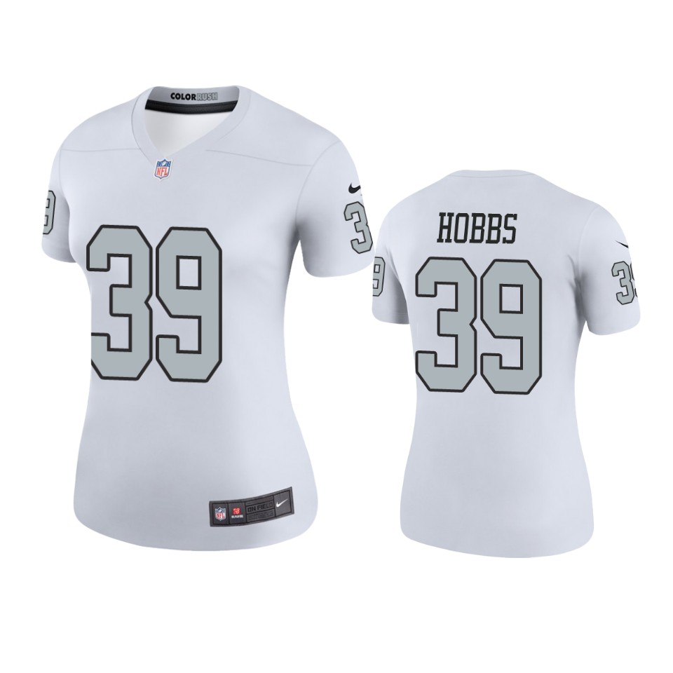 women nate hobbs raiders white color rush legend jersey