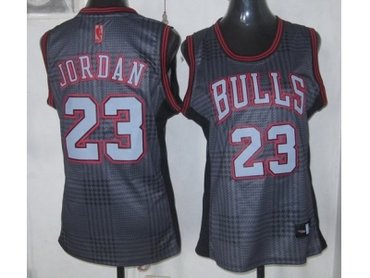 women nba chicago bulls #23 jordan black-grey(2012)