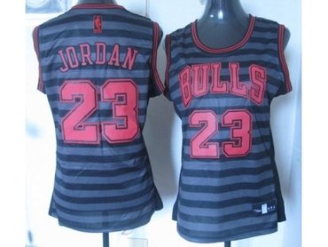 women nba chicago bulls #23 jordan grey(black strip)