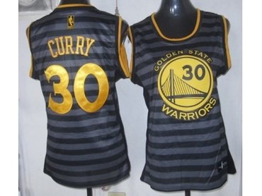 women nba golden state warriors #30 curry grey(black strip)