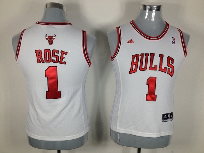 women nba jerseys chicago bulls #1 rose white(revolution 30 swingman)