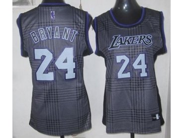 women nba los angeles lakers #24 kobe bryant black-grey(2012)