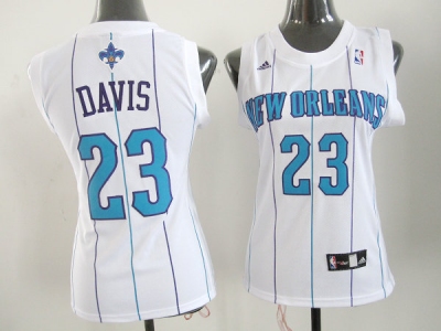 women nba new orleans hornets #23 anthony davis white(stripe)