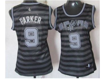 women nba san antonio spurs #9 tony parker grey(black strip)