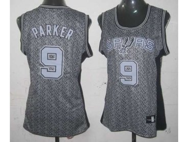 women nba san antonio spurs #9 tony parker grey[static fashion swingman]
