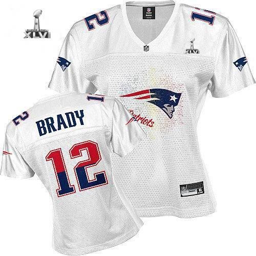 women new england patriots 12 tom brady fem fan 2012 super bowl xlvi jersey white