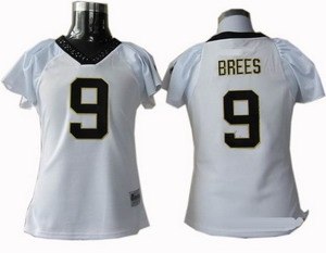 women new orleans saints 9 drew brees field flirt jerseys white