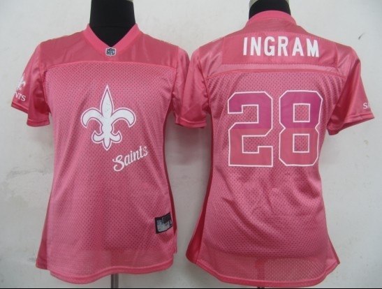 women nfl jersey new orleans saints 28 ingram pink 2011 fem fan