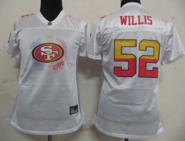 women nfl jerseys san francisco 49ers 52 patrick willis white 2011 fem fan