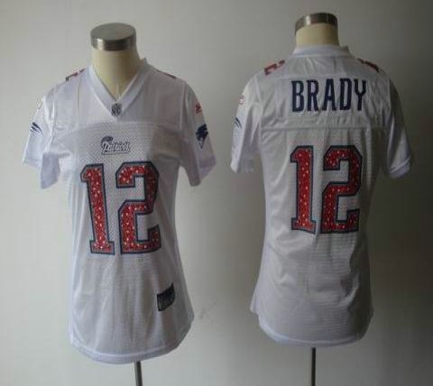 women nfl newe england patriots 12 brady white(2010 new)