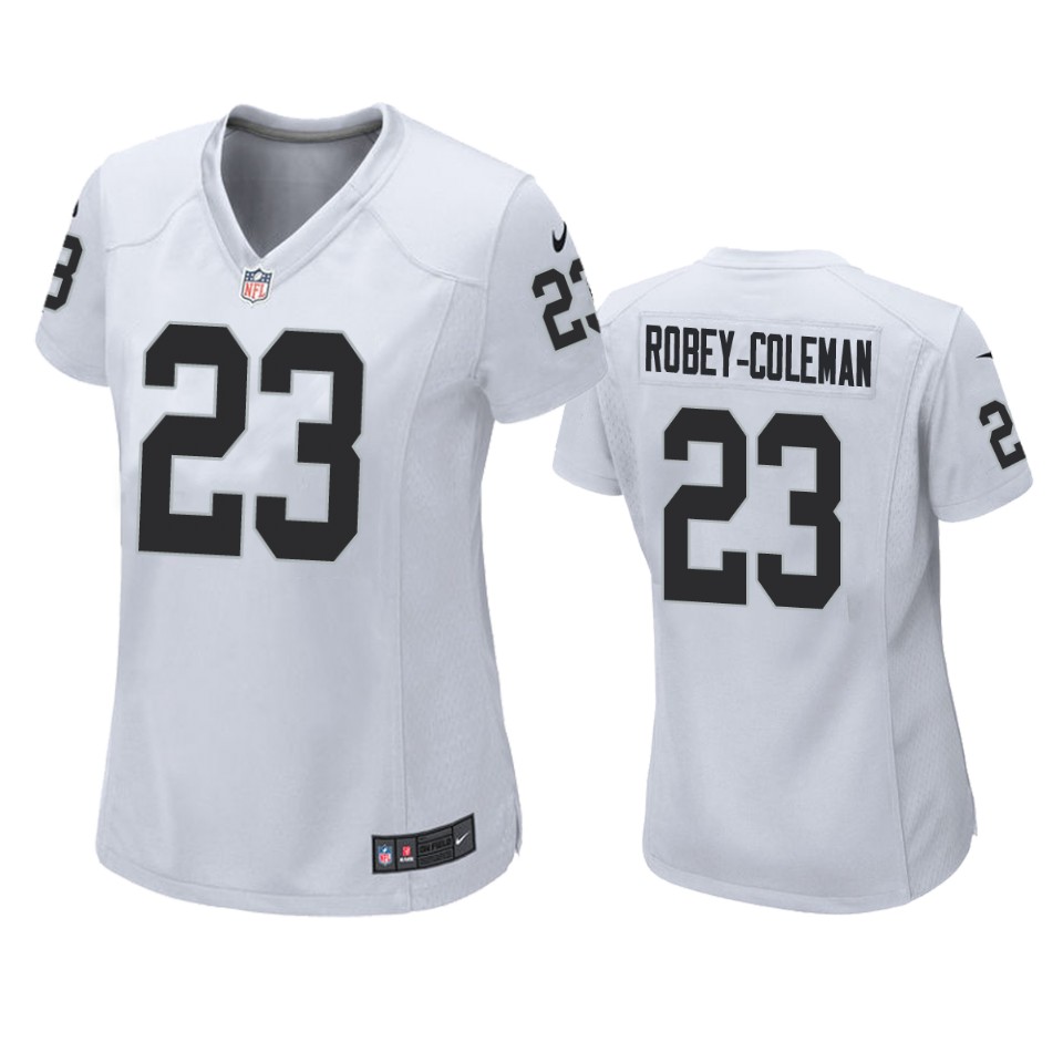women nickell robey coleman raiders game white jersey