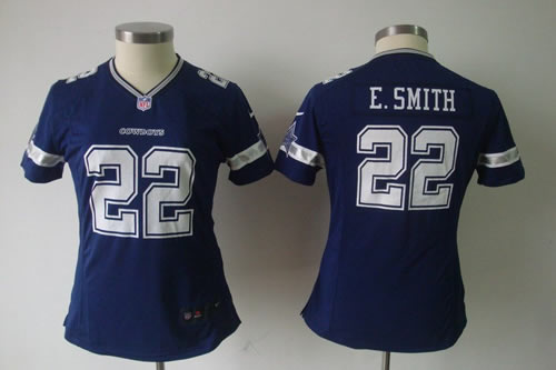 women NEW dallas cowboys 22 e.smith game blue jerseys