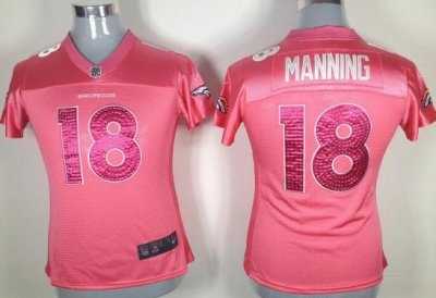 women denver broncos #18 peyton manning pingk NFL jerseys
