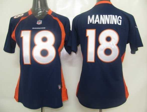 women denver broncos 18 peyton manning blue game jerseys