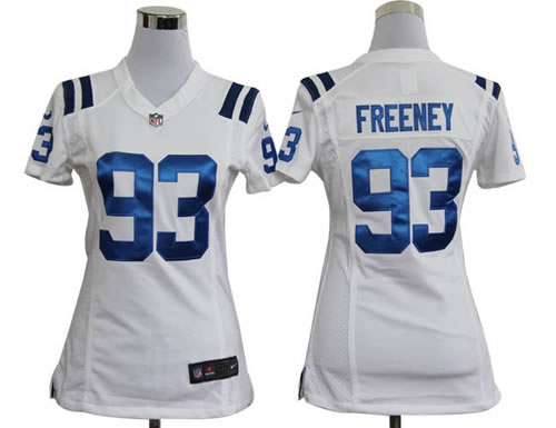 women NEW indianapolis colts 93 dwight freeney white jerseys