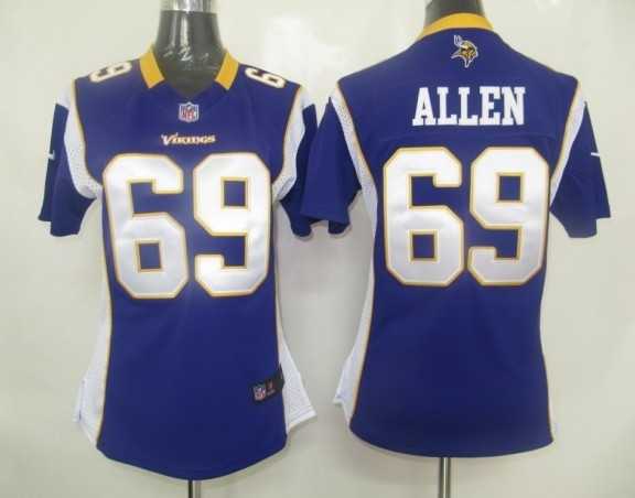 women minnesota vikings 69 jared allen game purple jerseys