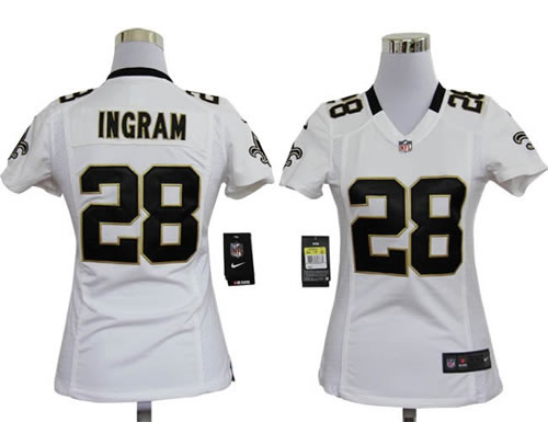 women NEW new orleans saints 28 mark ingram white jerseys
