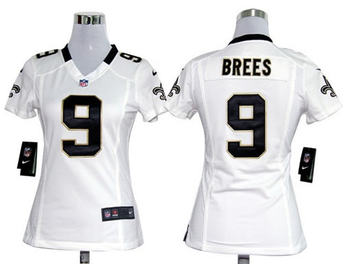 women NEW new orleans saints 9 drew brees white jerseys