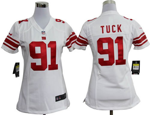 women NEW new york giants 91 justin tuck white jerseys
