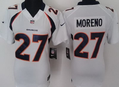 women NEW NFL denver broncos 27 knowshon moreno white jerseys