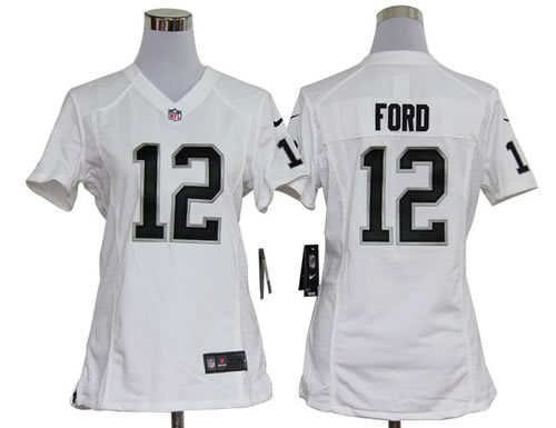 women NEW oakland raiders 12 jacoby ford white jerseys