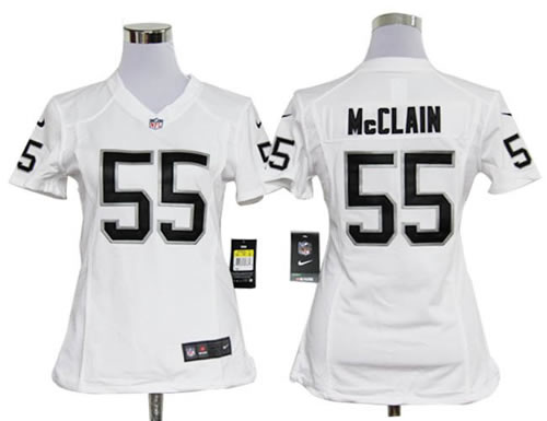 women NEW oakland raiders 55 rolando mcclain white jerseys