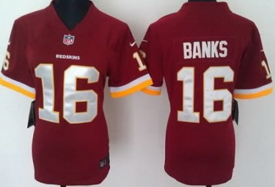 women NEW washington redskins 16 banks red jerseys