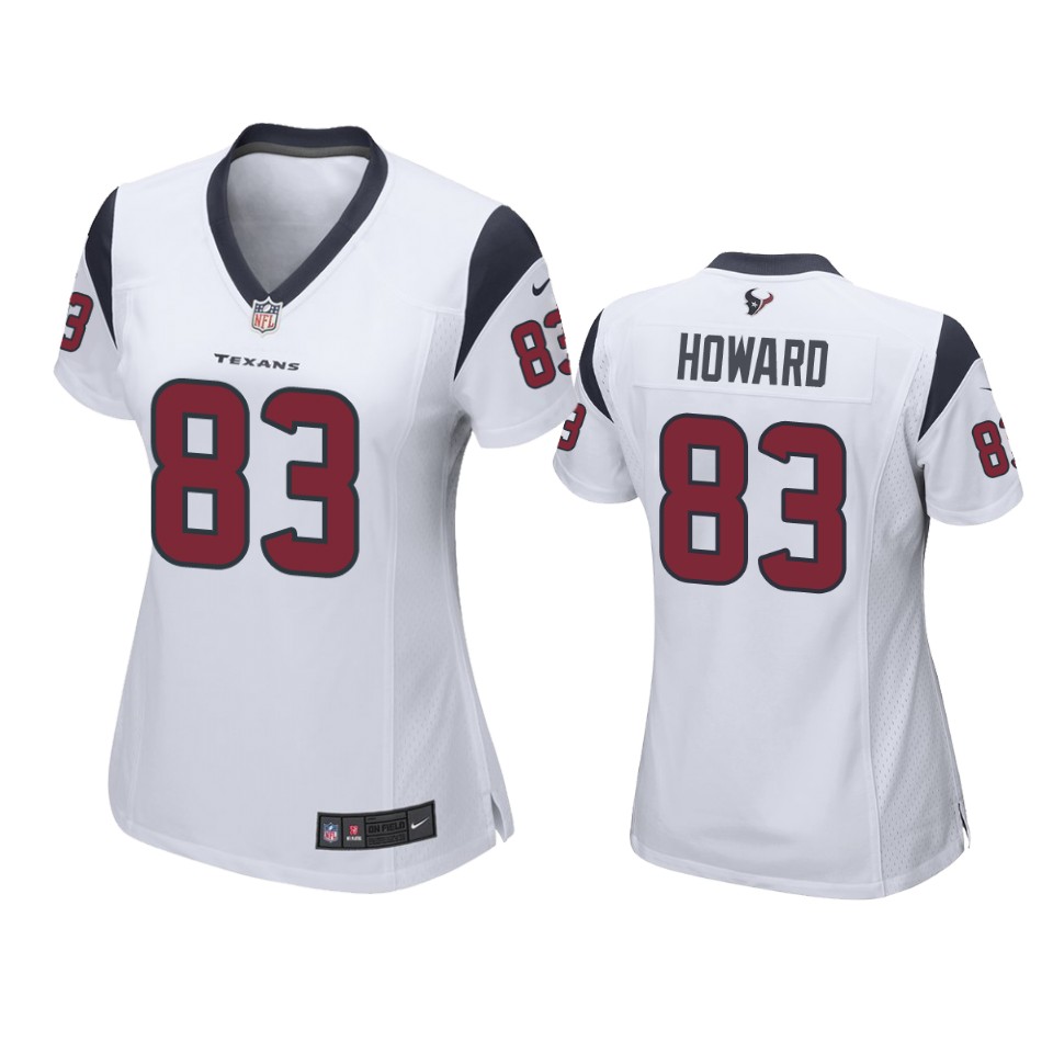 women o.j. howard texans game white jersey