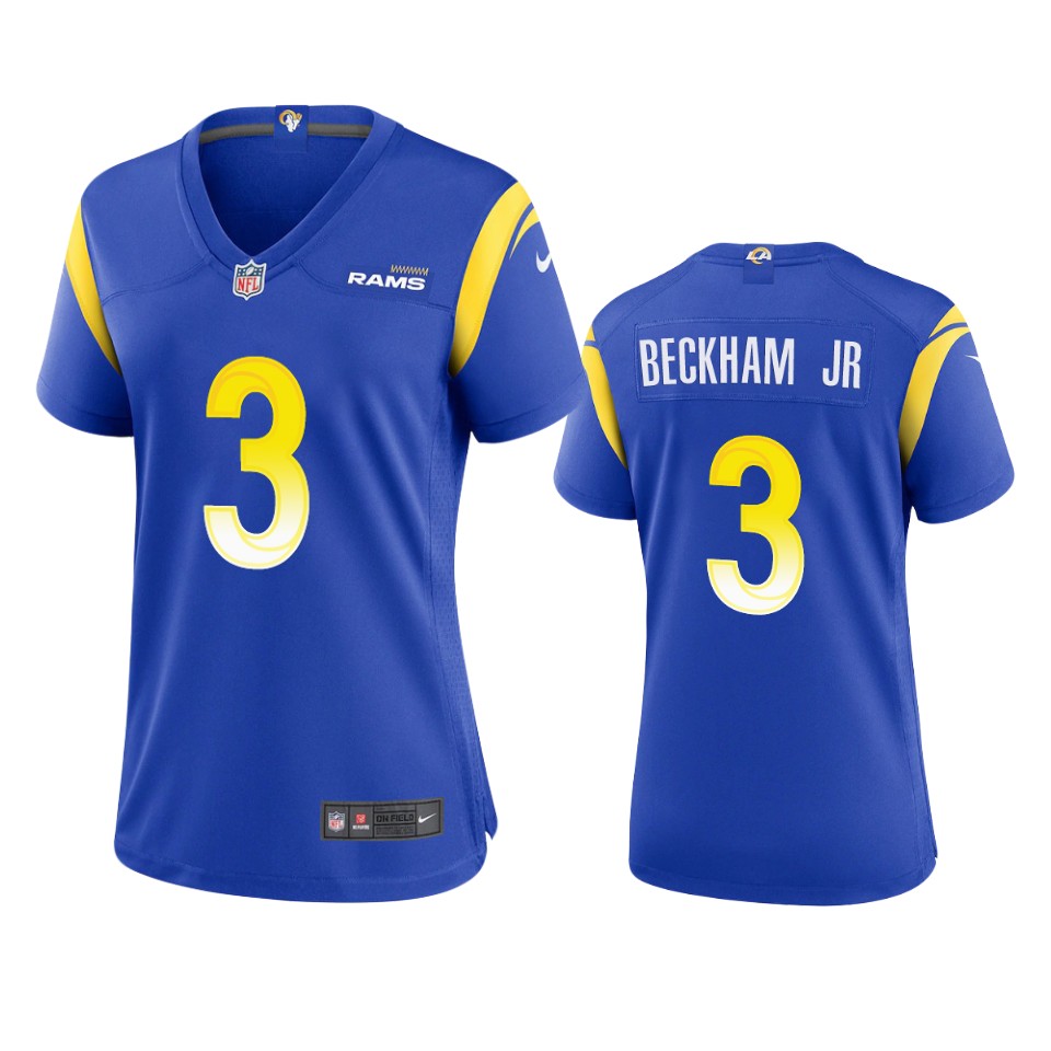 women odell beckham jr. rams game royal jersey