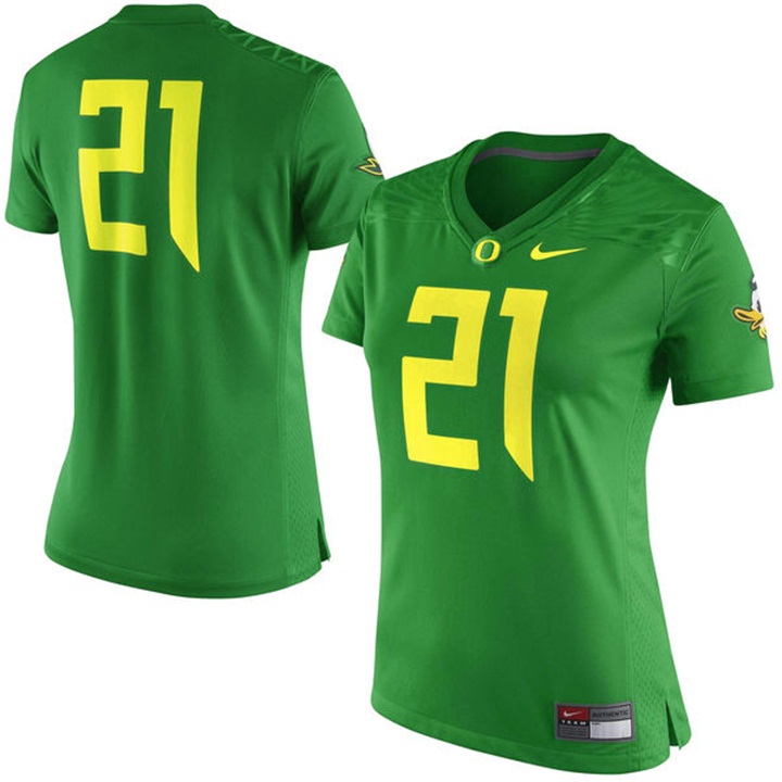 women oregon ducks apple green 21 game football jersey