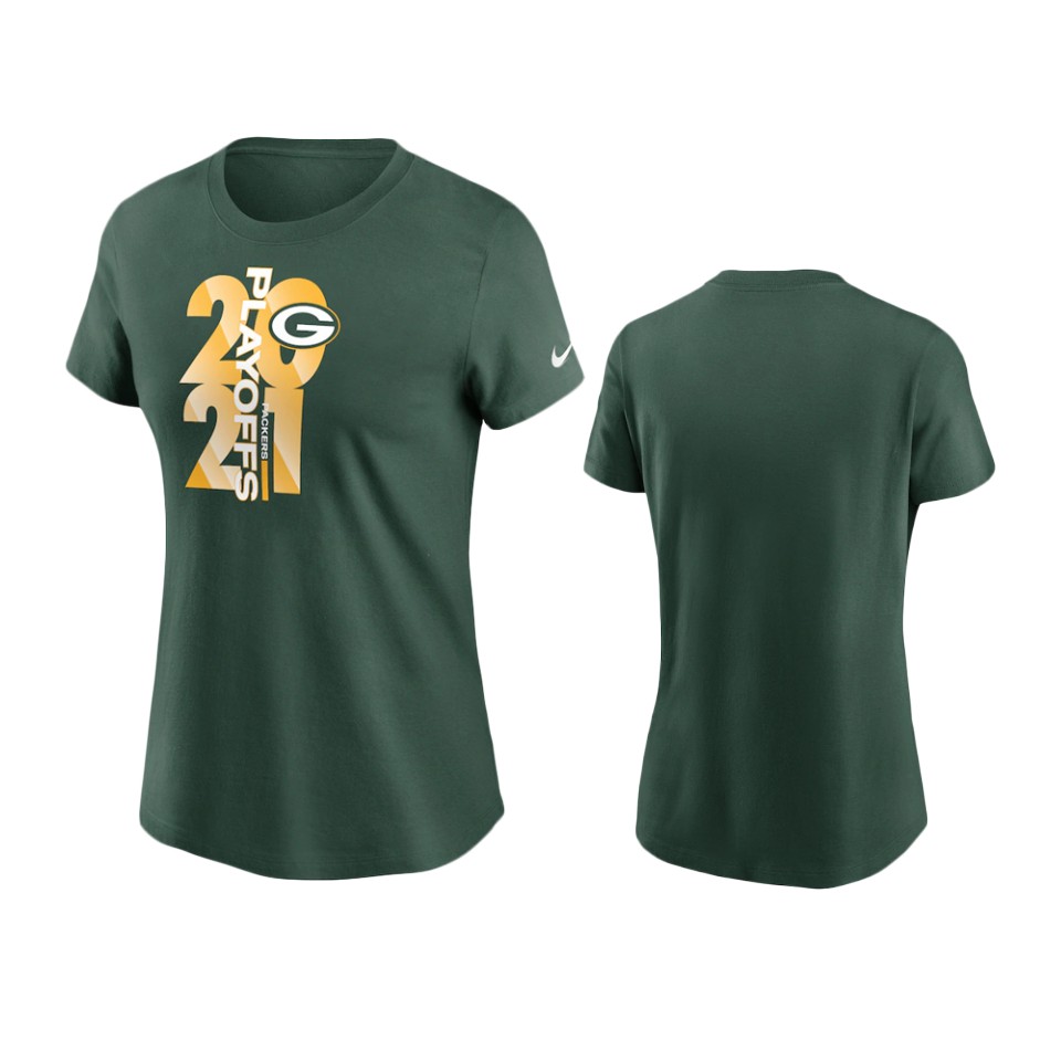 women packers green 2021 nfl playoffs t shirt