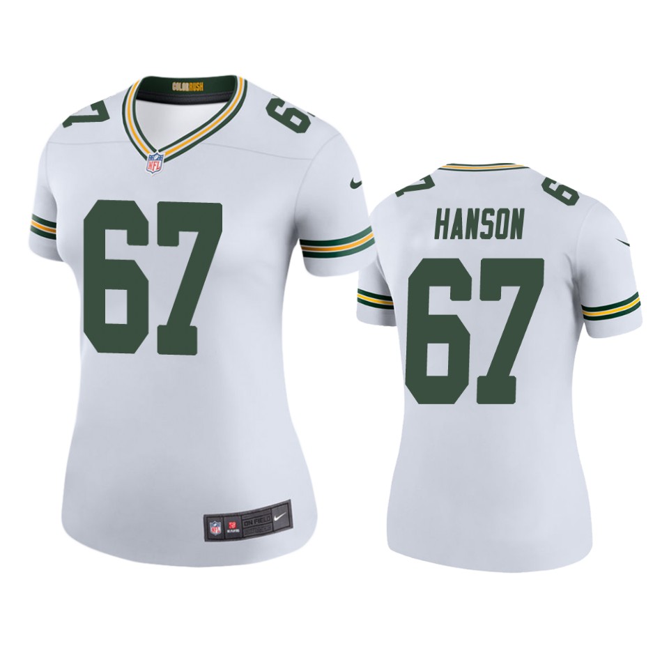 women packers jake hanson white color rush legend jersey