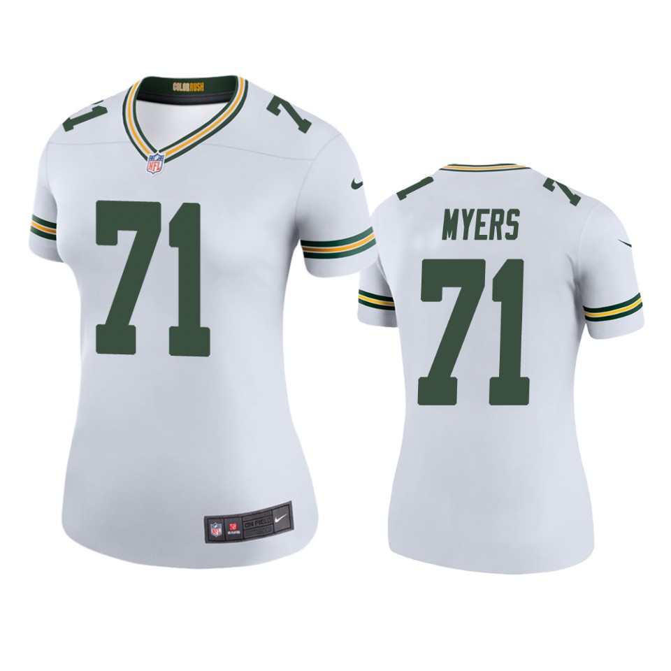 women packers josh myers white color rush legend jersey