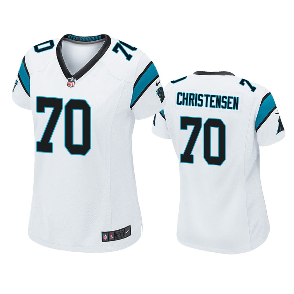 women panthers brady christensen white game jersey
