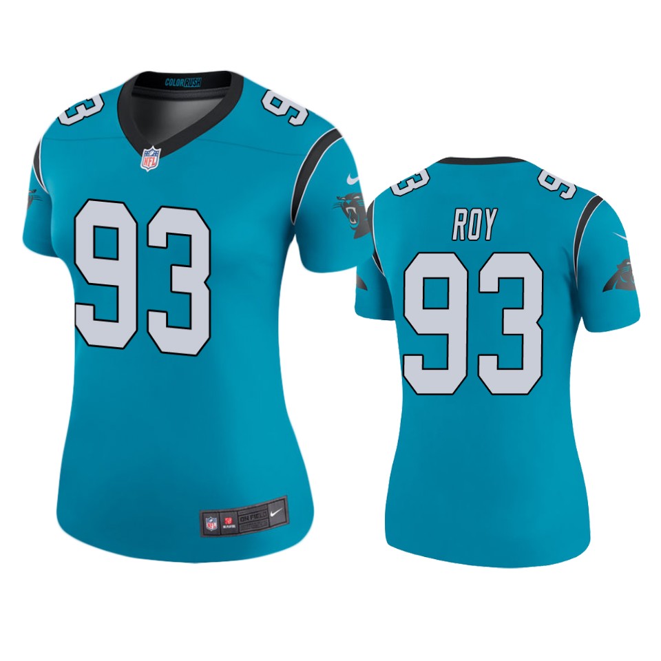 women panthers bravvion roy blue color rush legend jersey