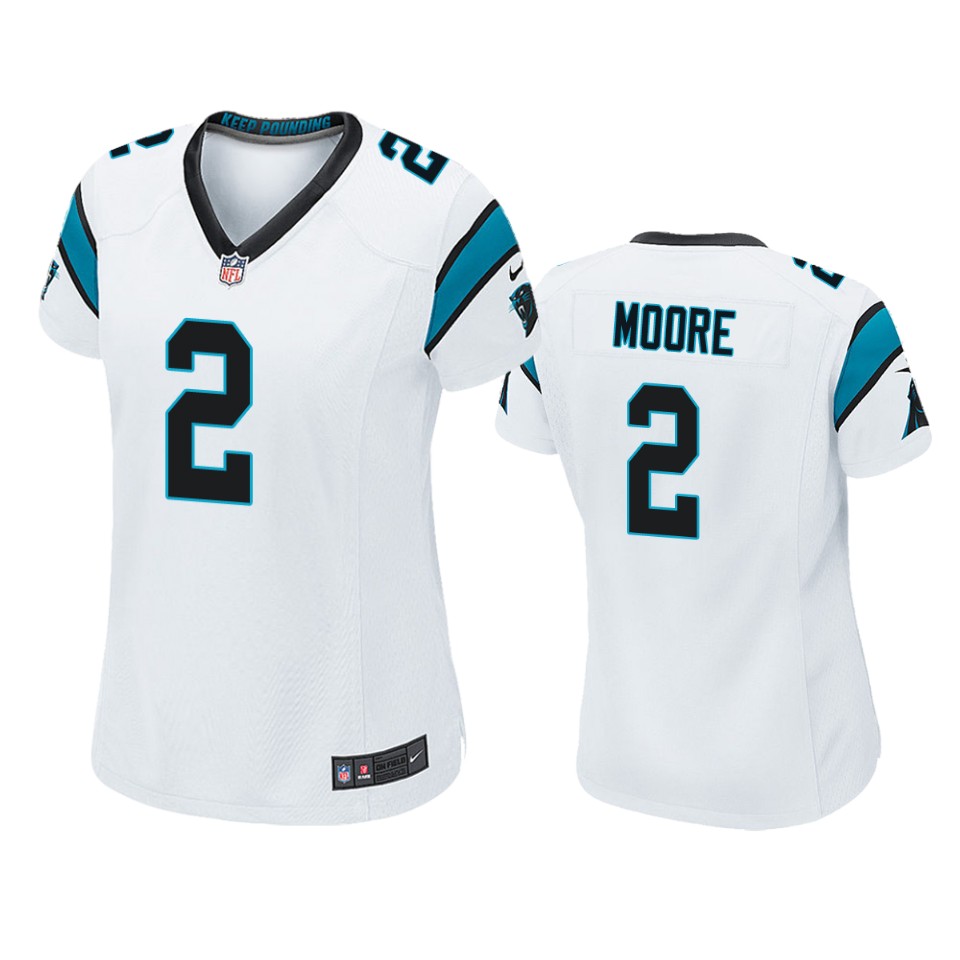 women panthers d.j. moore white game jersey