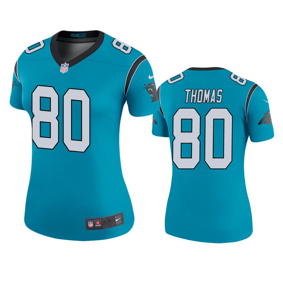 women panthers ian thomas blue color rush legend jersey