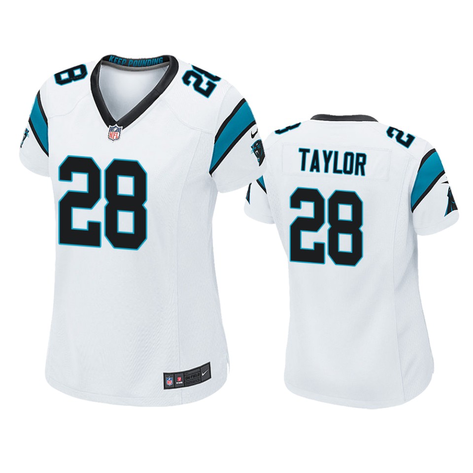 women panthers keith taylor white game jersey