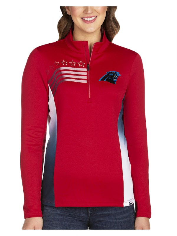 women panthers red liberty quarter zip pullover jacket