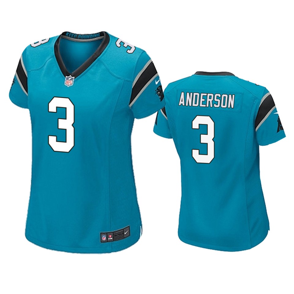 women panthers robby anderson game blue jersey