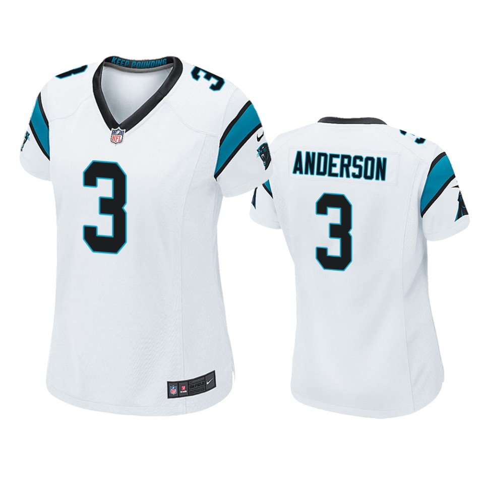women panthers robby anderson game white jersey