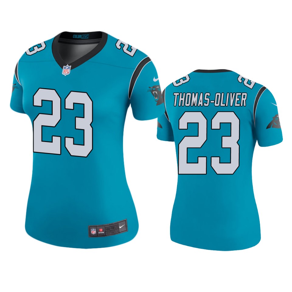 women panthers stantley thomas oliver blue color rush legend jersey