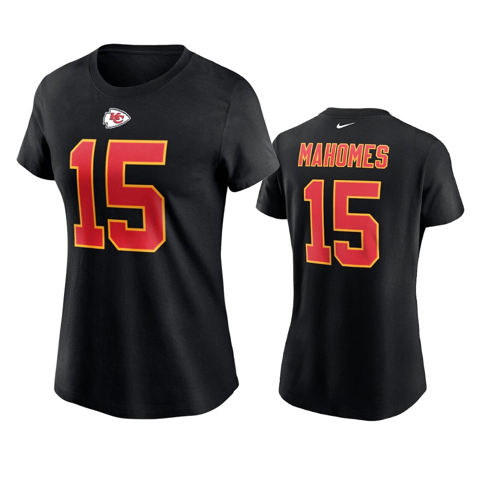 women patrick mahomes chiefs black t shirt