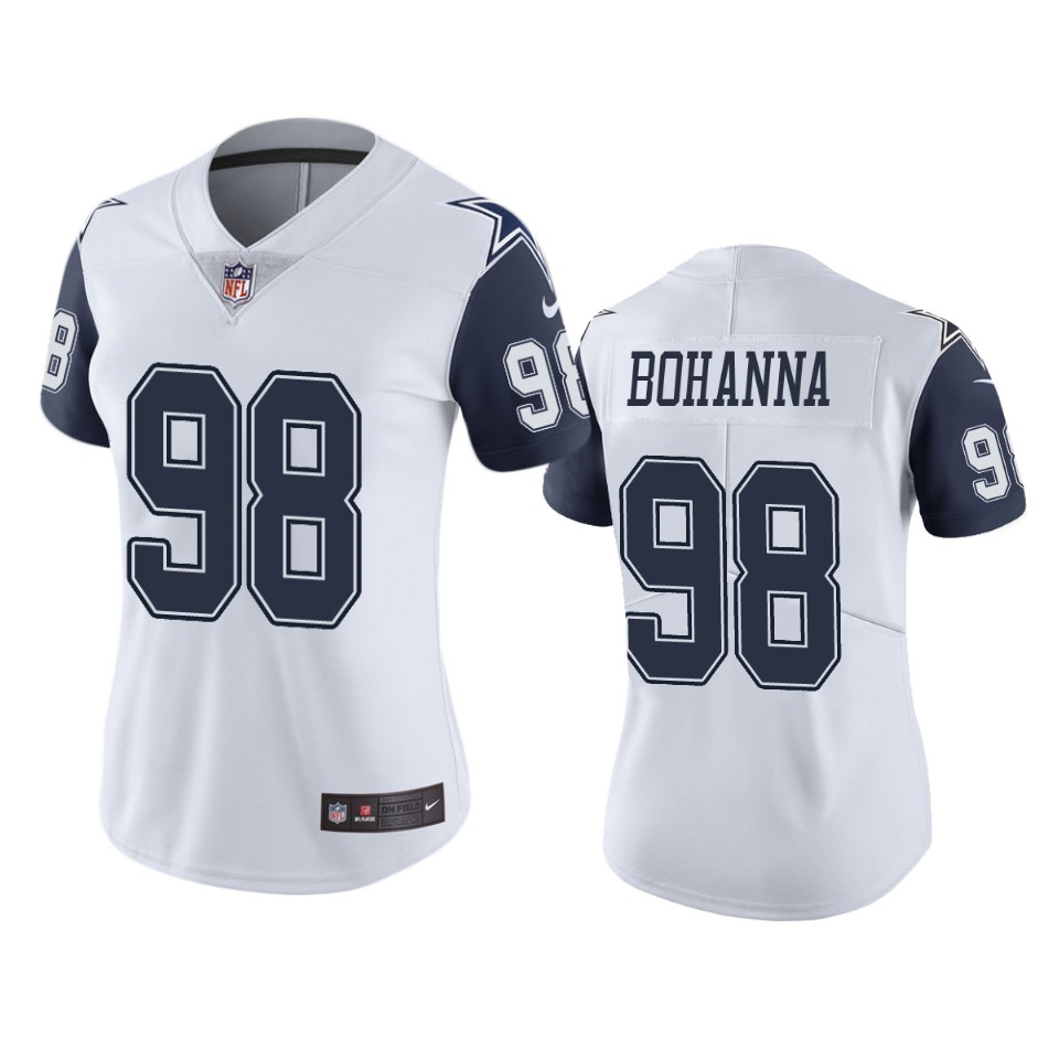 women quinton bohanna cowboys white color rush limited jersey