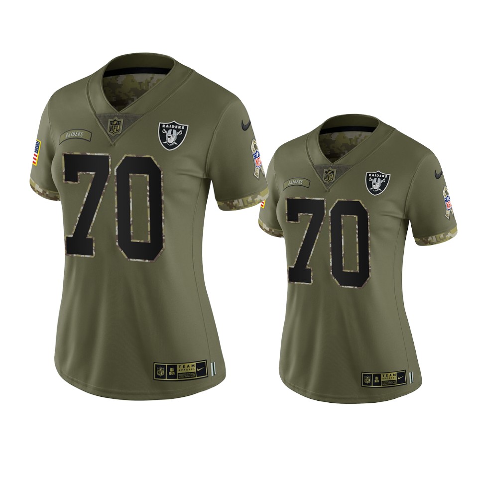 women raiders alex leatherwood olive limited 2022 salute to service jersey