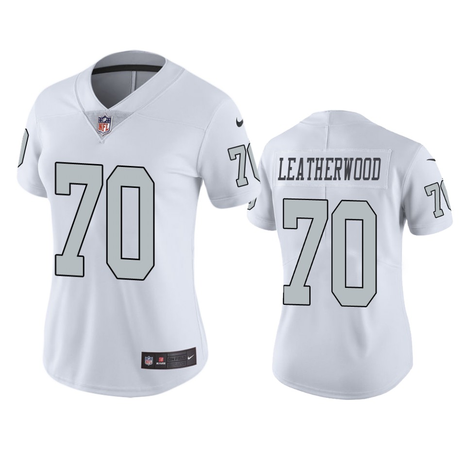 women raiders alex leatherwood white color rush limited jersey