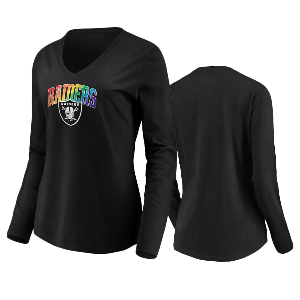 women raiders black pride logo long sleeve t shirt
