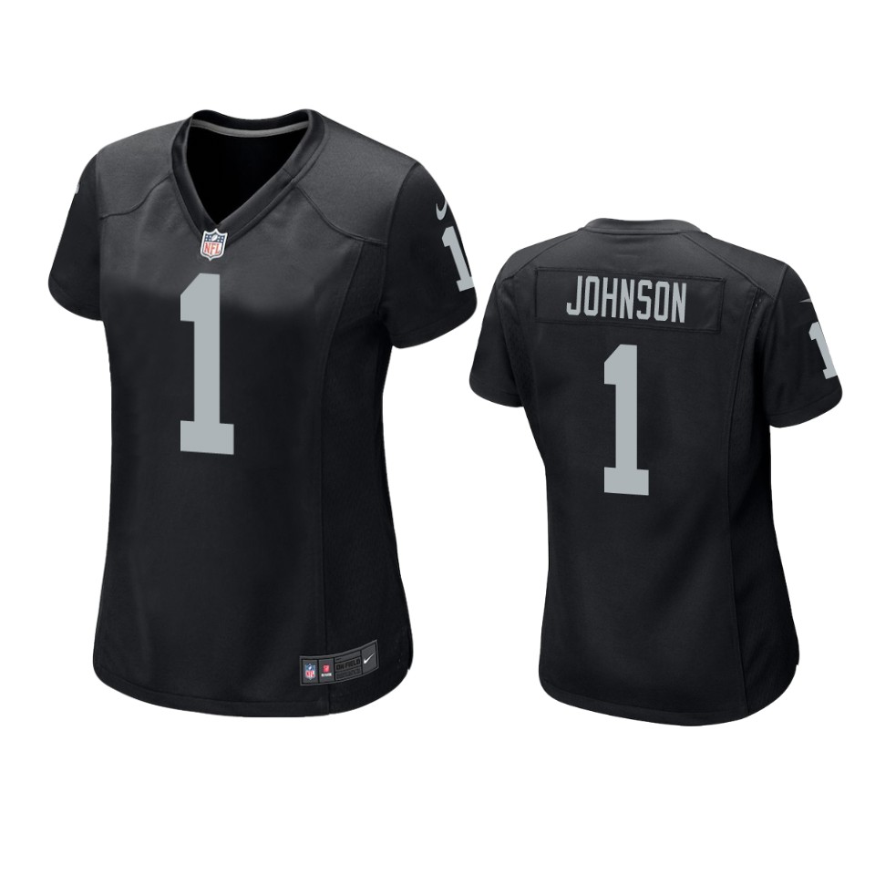 women raiders johnson game black jersey